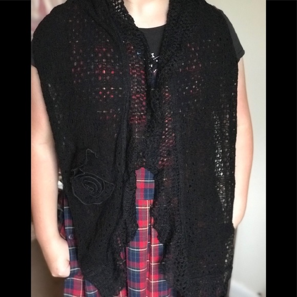 RIKKA Long Scarf Wrap Midnight Black Flower - Picture 3 of 7